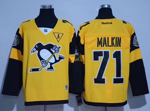 Penguins #71 Evgeni Malkin Gold Stadium Series Stitched NHL Jersey - Click Image to Close